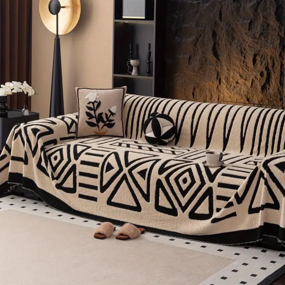 Velvet Texture Jacquard Sofa Cover