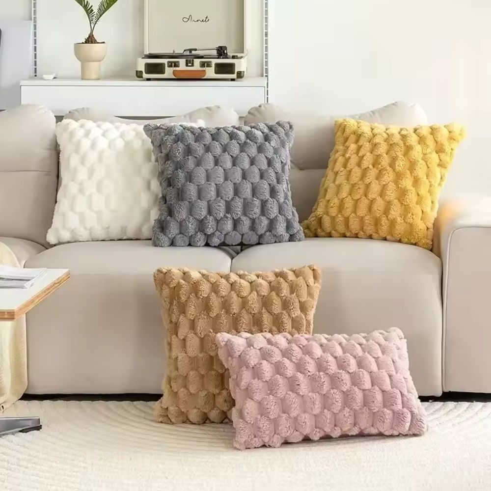 Textured Grid Cushion Cover with Zip