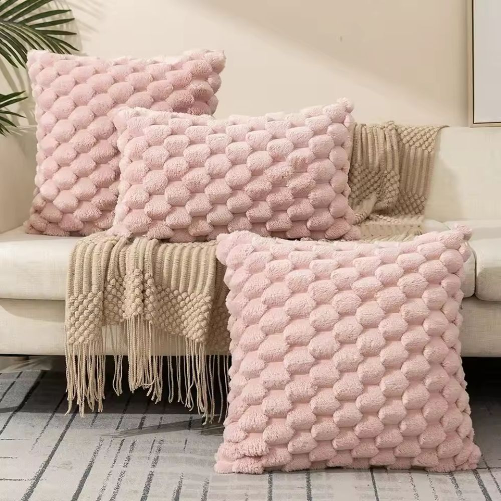 Textured Grid Cushion Cover with Zip