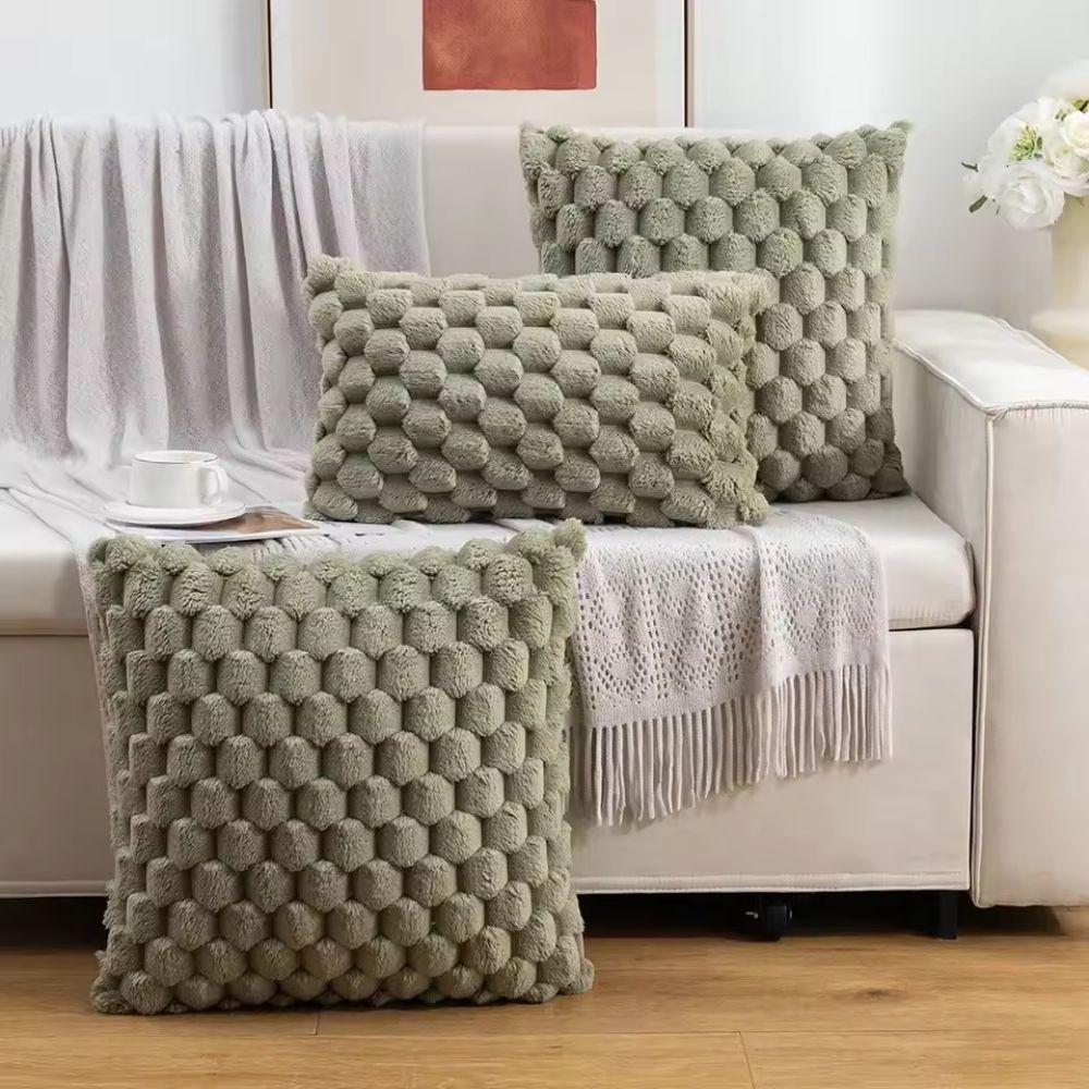 Textured Grid Cushion Cover with Zip