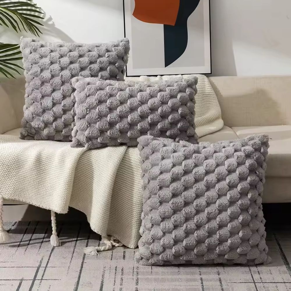 Textured Grid Cushion Cover with Zip