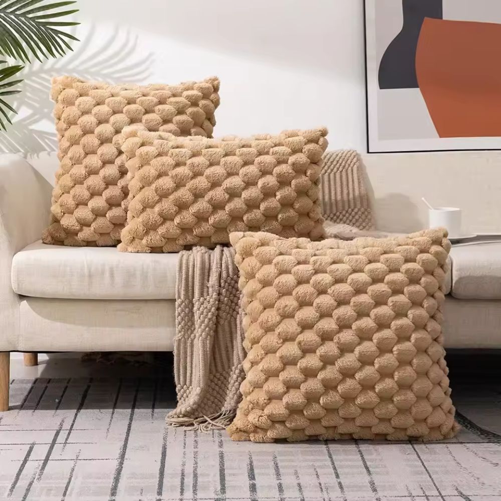 Textured Grid Cushion Cover with Zip