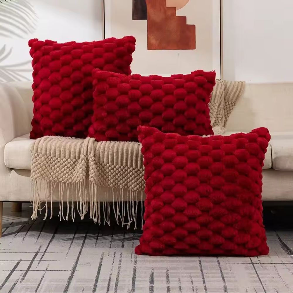 Textured Grid Cushion Cover with Zip