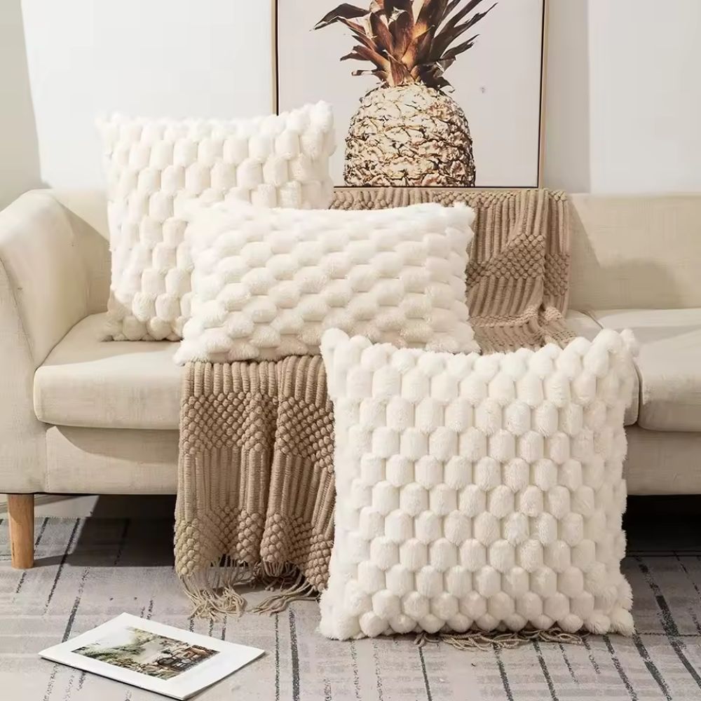 Textured Grid Cushion Cover with Zip