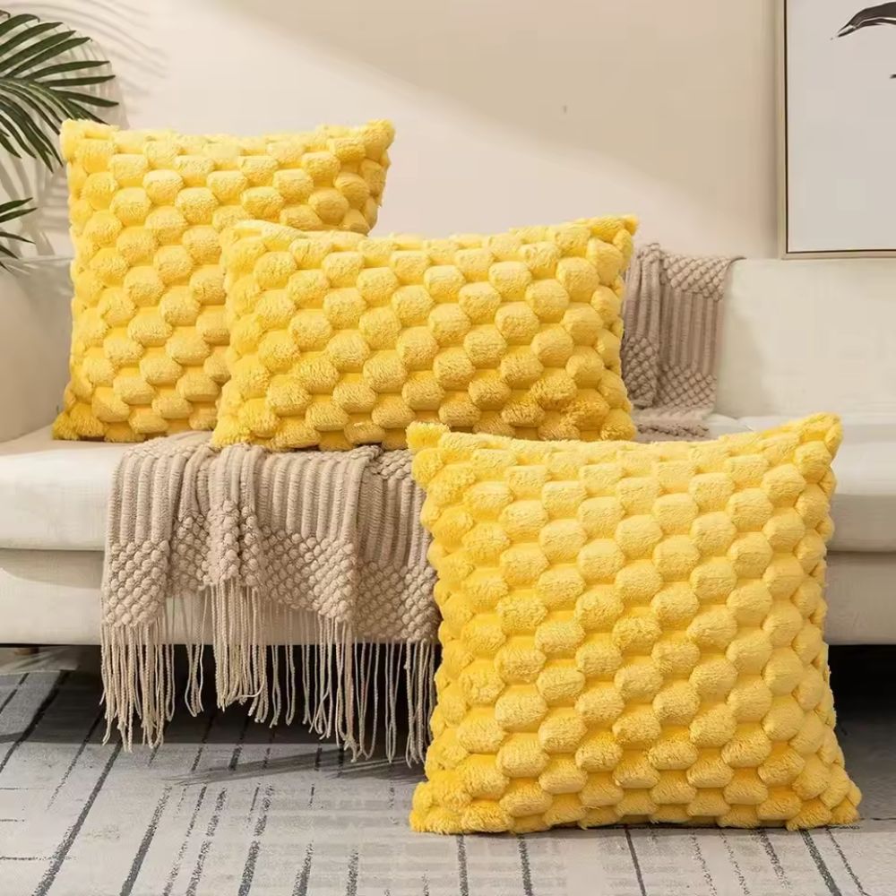 Textured Grid Cushion Cover with Zip
