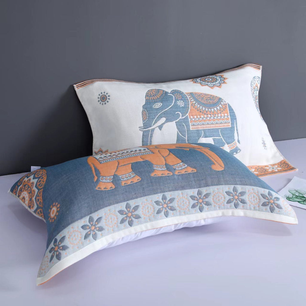 Elephant Cotton Cushion Covers, Set of 2, 50 x 75 cm