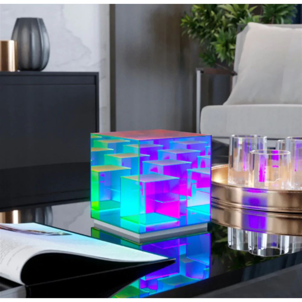 USB Acrylic Colour Cube Table Lamp