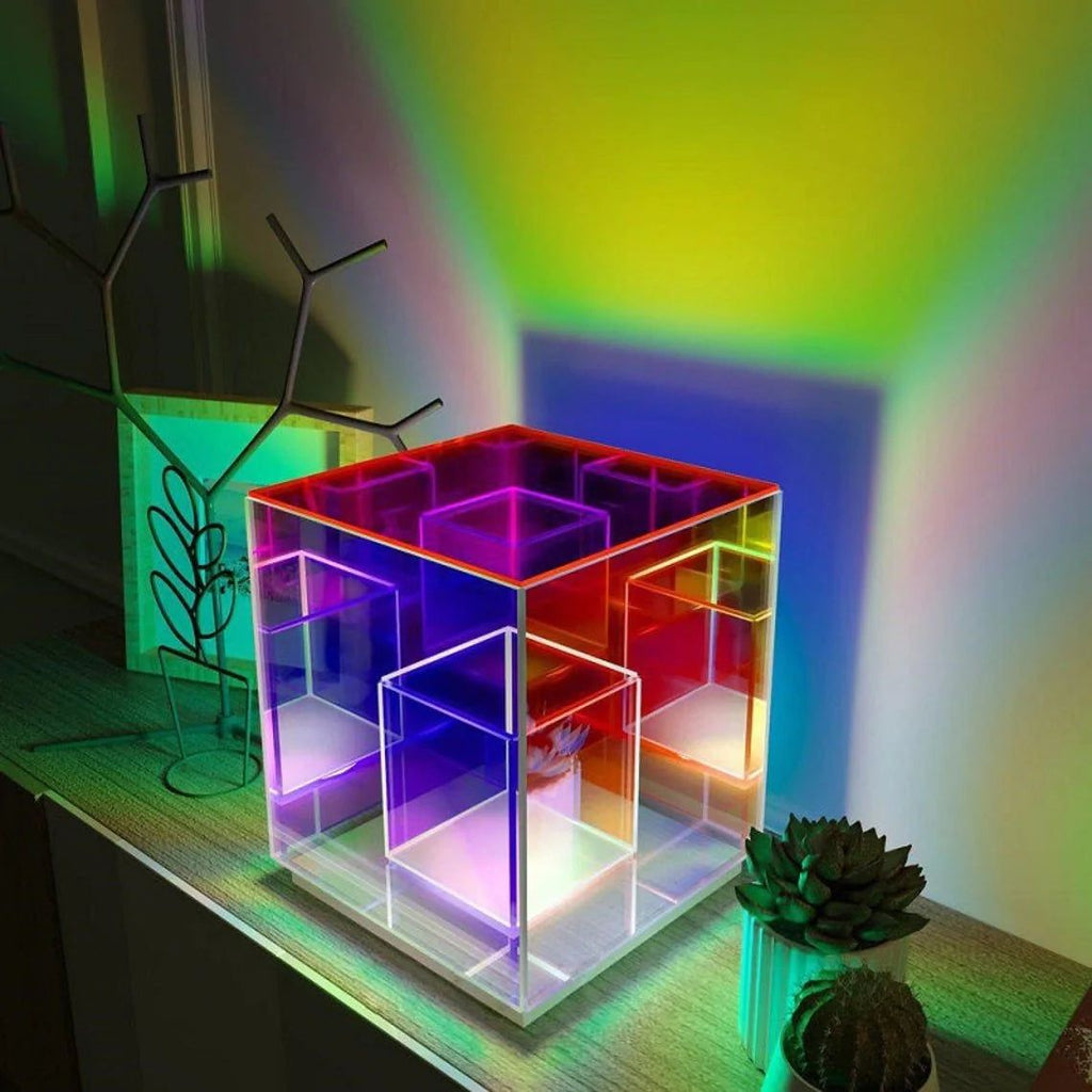 USB Acrylic Colour Cube Table Lamp
