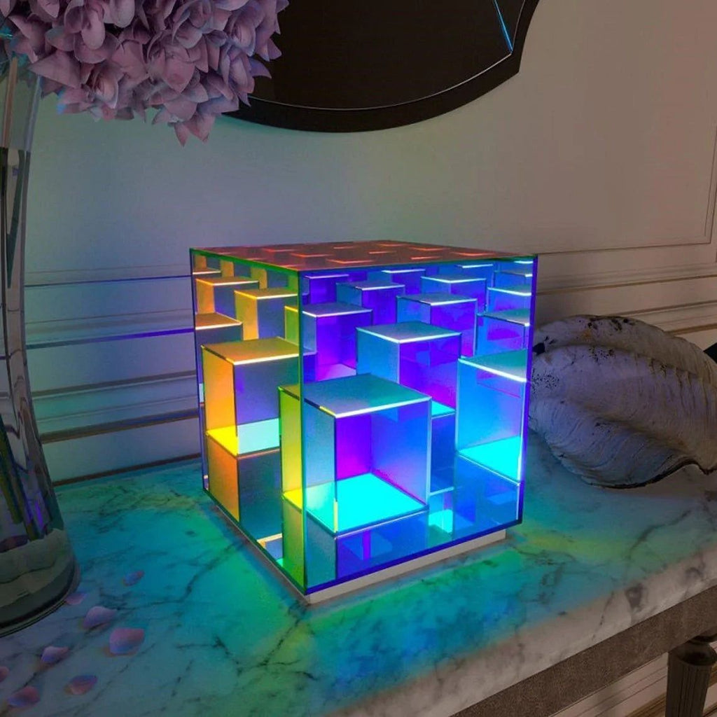 USB Acrylic Colour Cube Table Lamp