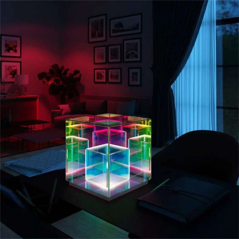 USB Acrylic Colour Cube Table Lamp