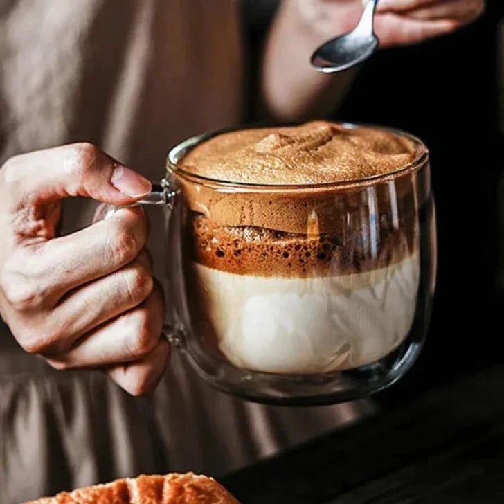 Blown Glass Mug with Handle, 450 ml