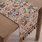 Vintage Floral and Bird Jacquard Table Runner