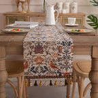 Vintage Floral and Bird Jacquard Table Runner