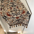 Vintage Floral and Bird Jacquard Table Runner