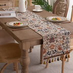 Vintage Floral and Bird Jacquard Table Runner