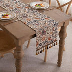 Vintage Floral and Bird Jacquard Table Runner