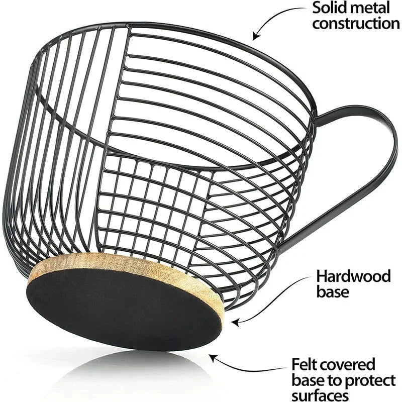 Cup-Shaped Coffee Pod Organiser with Wooden Base