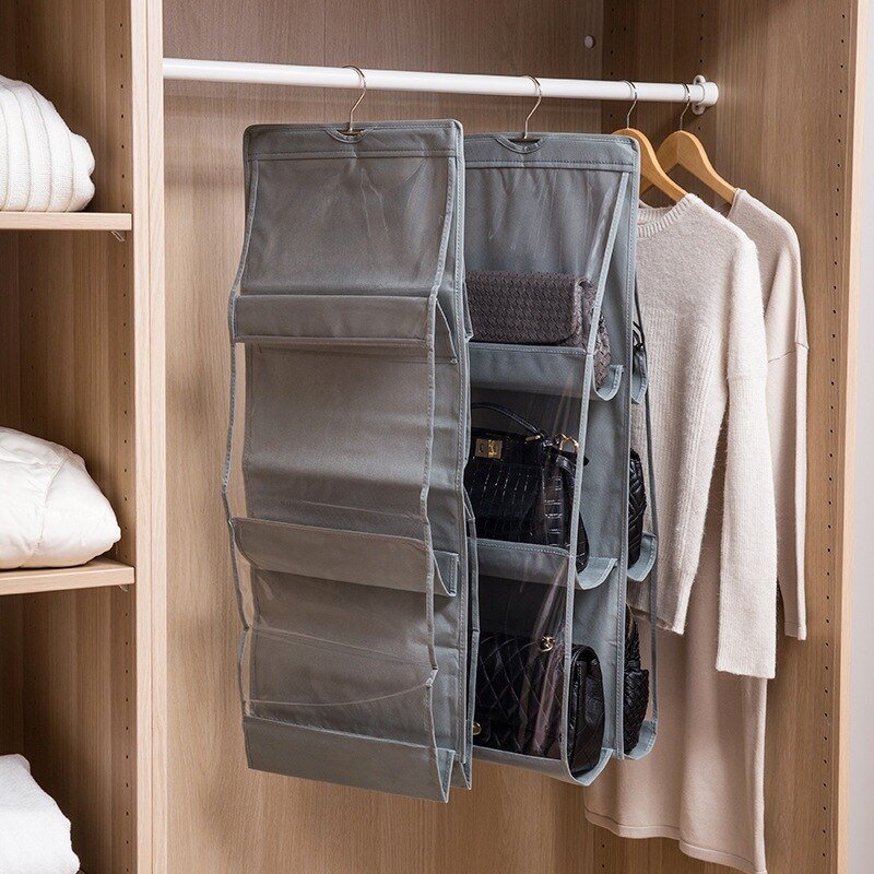 Hanging Handbag Storage Organiser, 6 Compartments