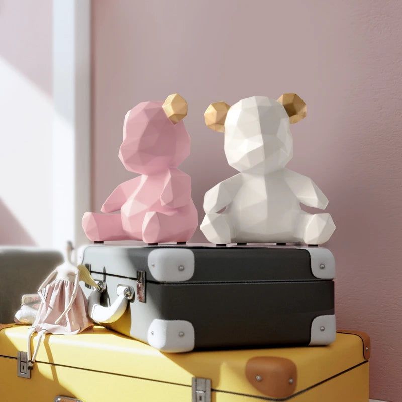Geometric Resin Bear Ornament, 18 cm