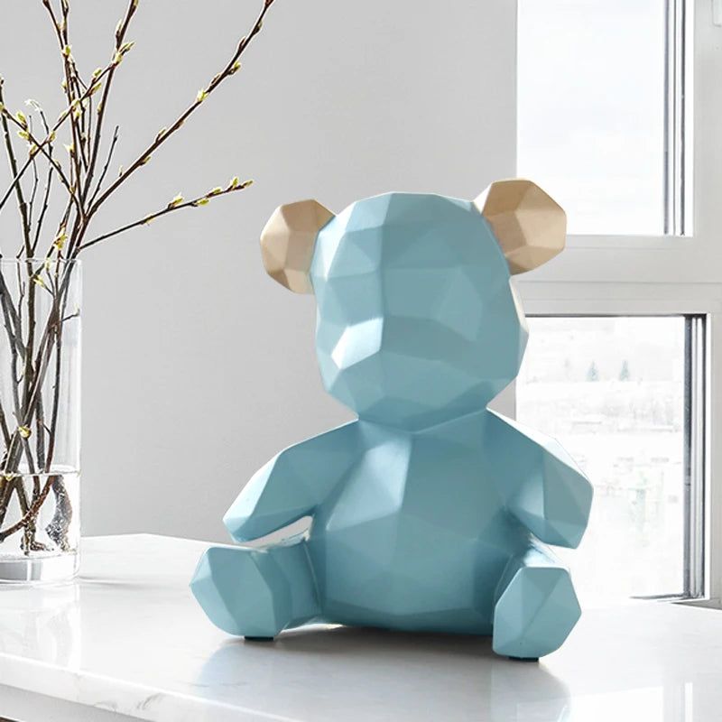 Geometric Resin Bear Ornament, 18 cm