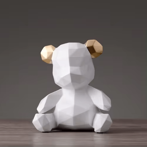 Geometric Resin Bear Ornament, 18 cm