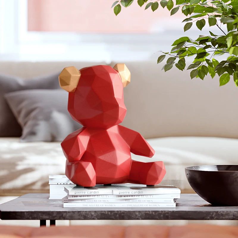 Geometric Resin Bear Ornament, 18 cm