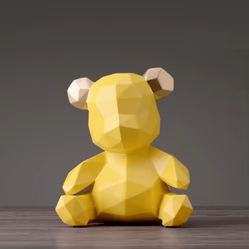 Geometric Resin Bear Ornament, 18 cm
