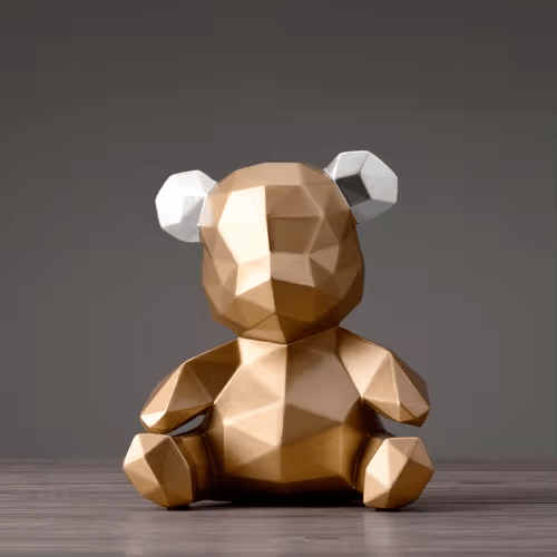 Geometric Resin Bear Ornament, 18 cm