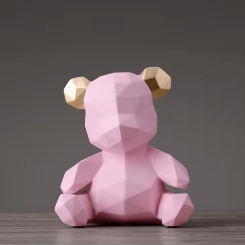 Geometric Resin Bear Ornament, 18 cm