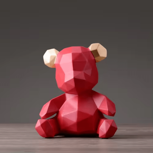 Geometric Resin Bear Ornament, 18 cm