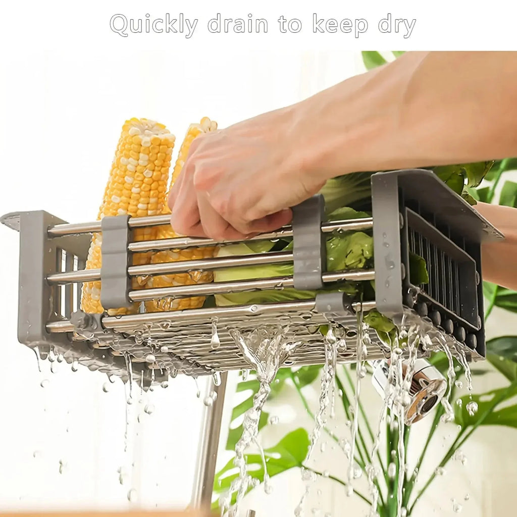 Extendable Stainless Steel Sink Draining Basket