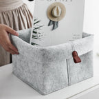 Felt Storage Basket with Fold-Down Rim