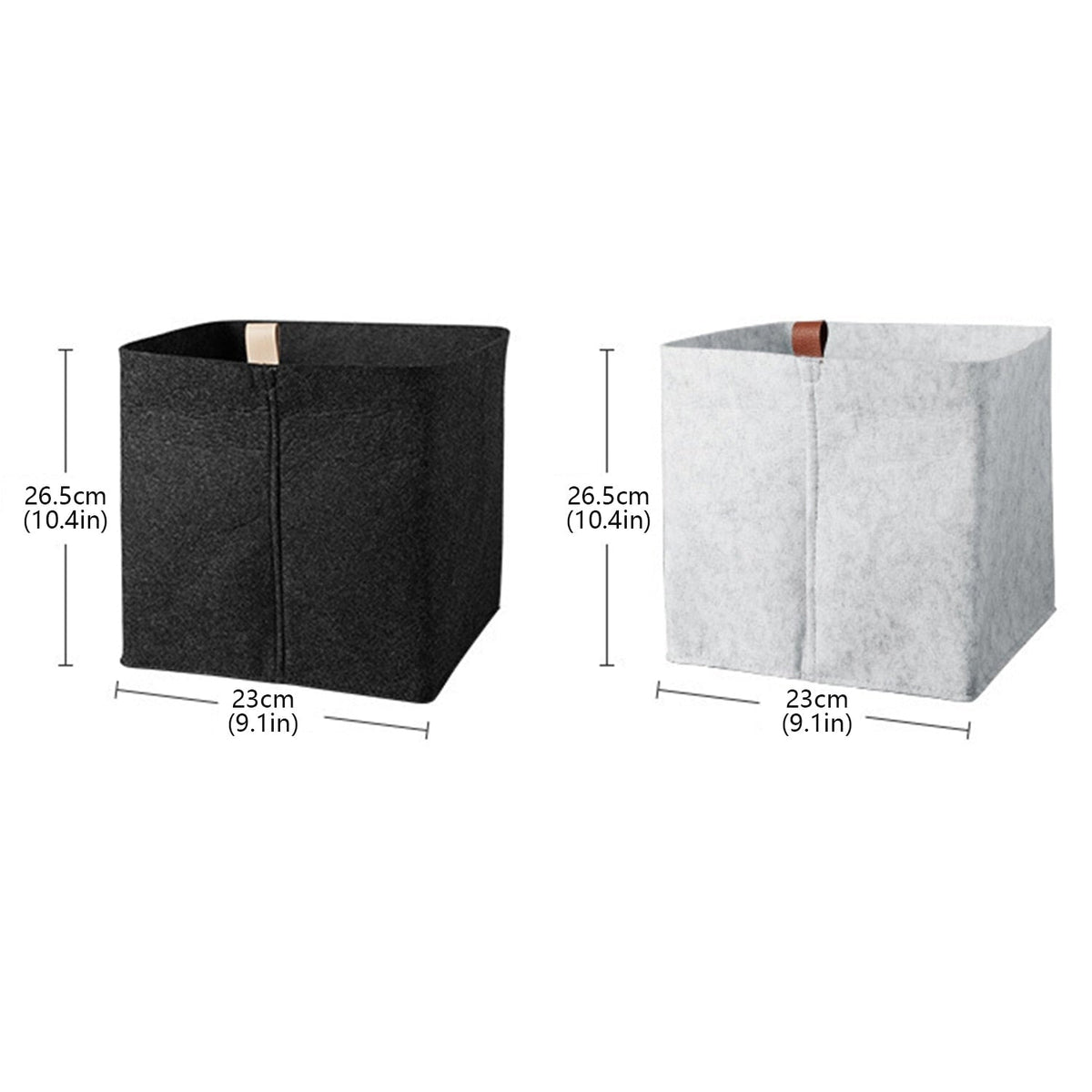 Felt Storage Basket with Fold-Down Rim