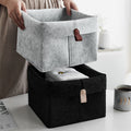 Felt Storage Basket with Fold-Down Rim