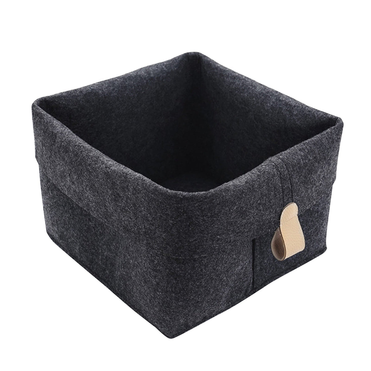 Felt Storage Basket with Fold-Down Rim