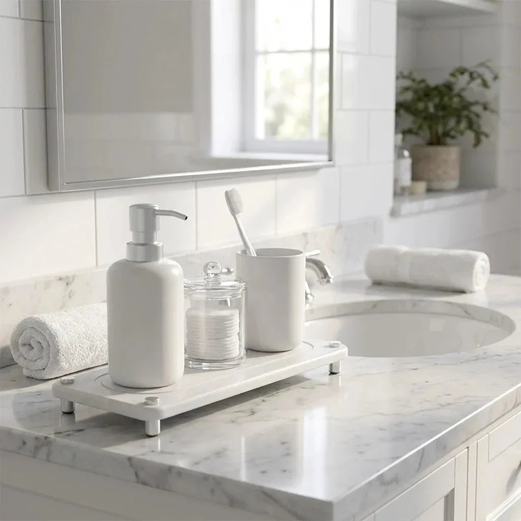 Diatomaceous Earth Sink Tray with Steel Feet, 28 x 11 cm