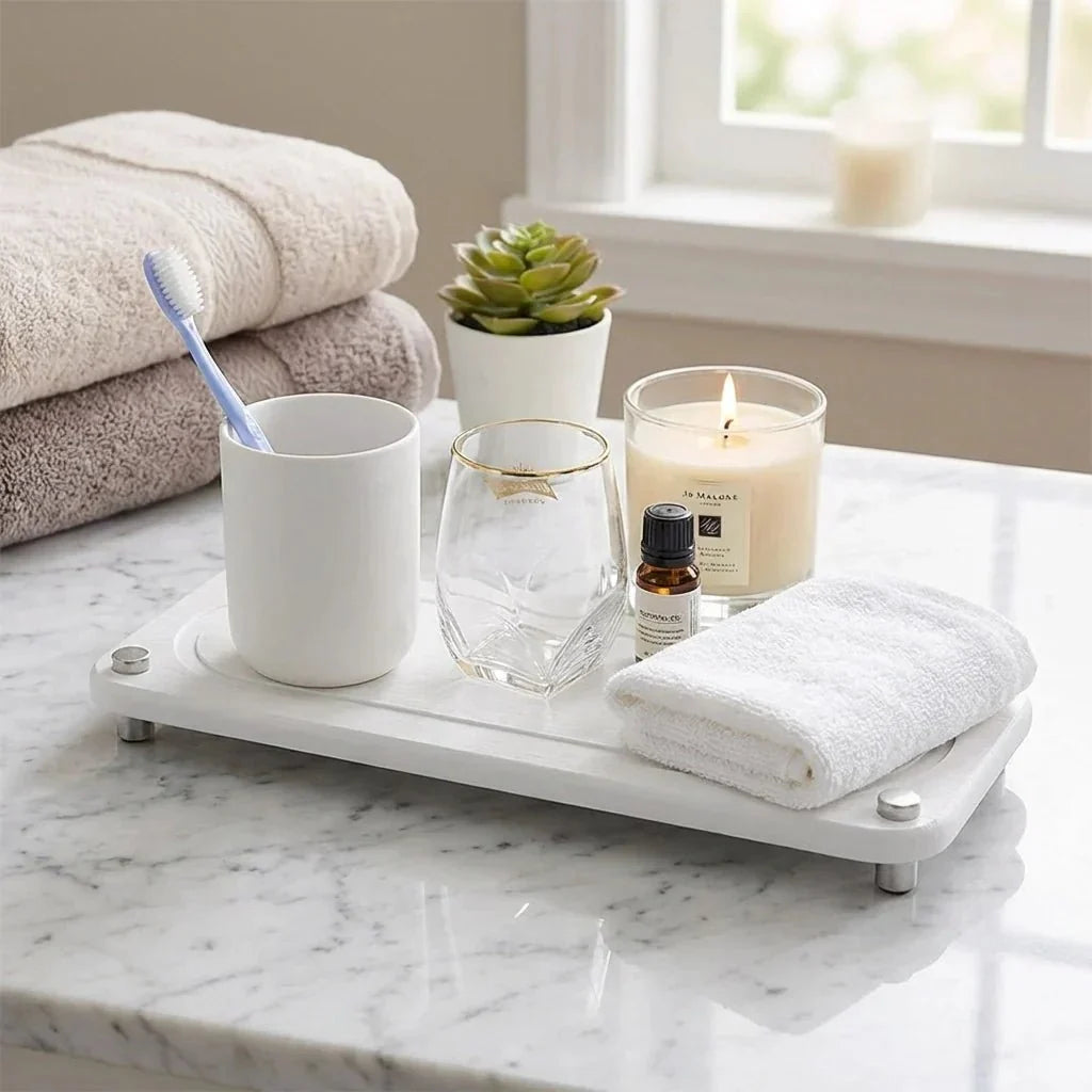 Diatomaceous Earth Sink Tray with Steel Feet, 28 x 11 cm
