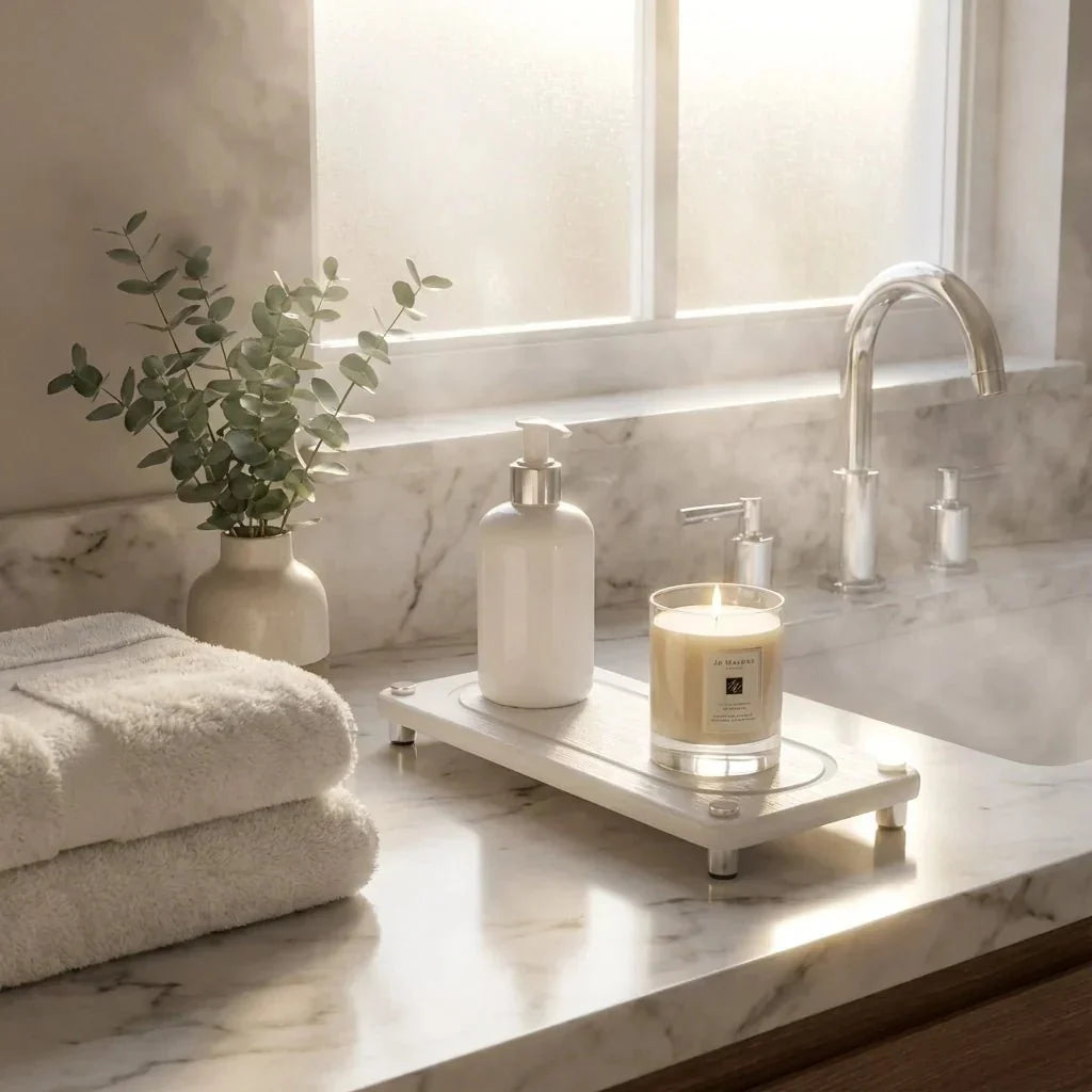 Diatomaceous Earth Sink Tray with Steel Feet, 28 x 11 cm