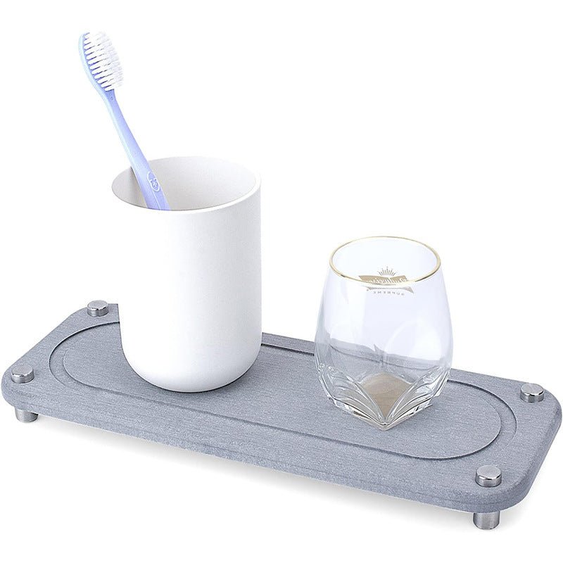 Diatomaceous Earth Sink Tray with Steel Feet, 28 x 11 cm