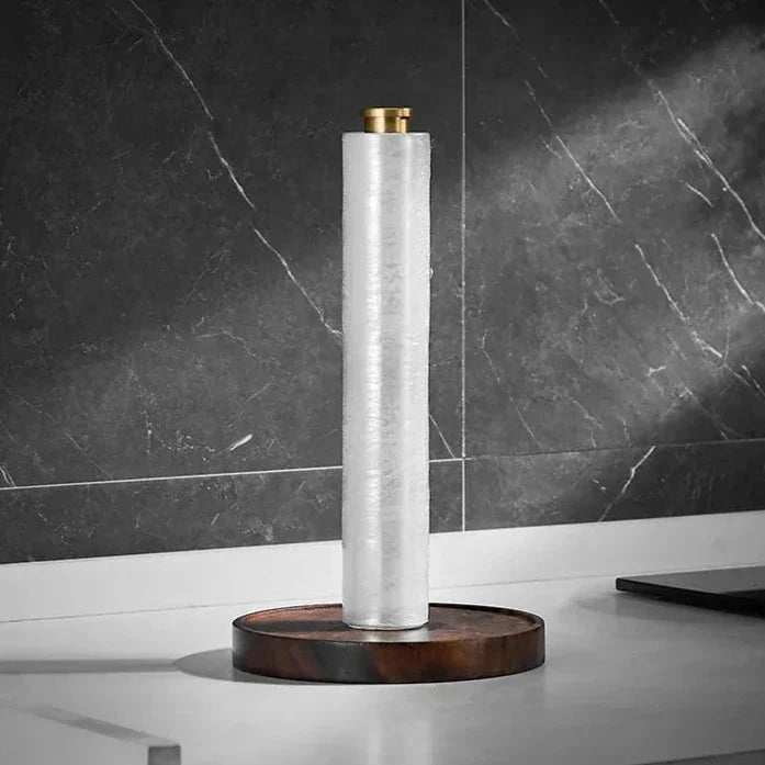 Walnut and Stainless Steel Kitchen Roll Holder