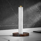 Walnut and Stainless Steel Kitchen Roll Holder