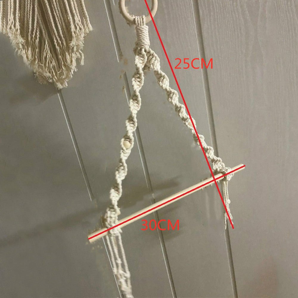 Cotton Rope and Wood Toilet Roll Holder