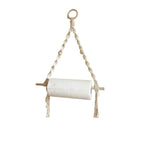 Cotton Rope and Wood Toilet Roll Holder