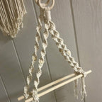 Cotton Rope and Wood Toilet Roll Holder