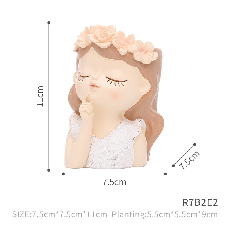 Little Girl Resin Succulent Planter