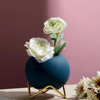 Ceramic Mini Plant Pot with Metal Stand