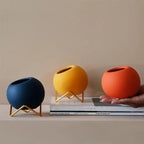 Ceramic Mini Plant Pot with Metal Stand