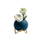 Ceramic Mini Plant Pot with Metal Stand