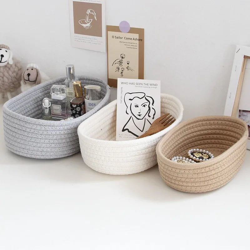 Small Woven-Style Storage Basket