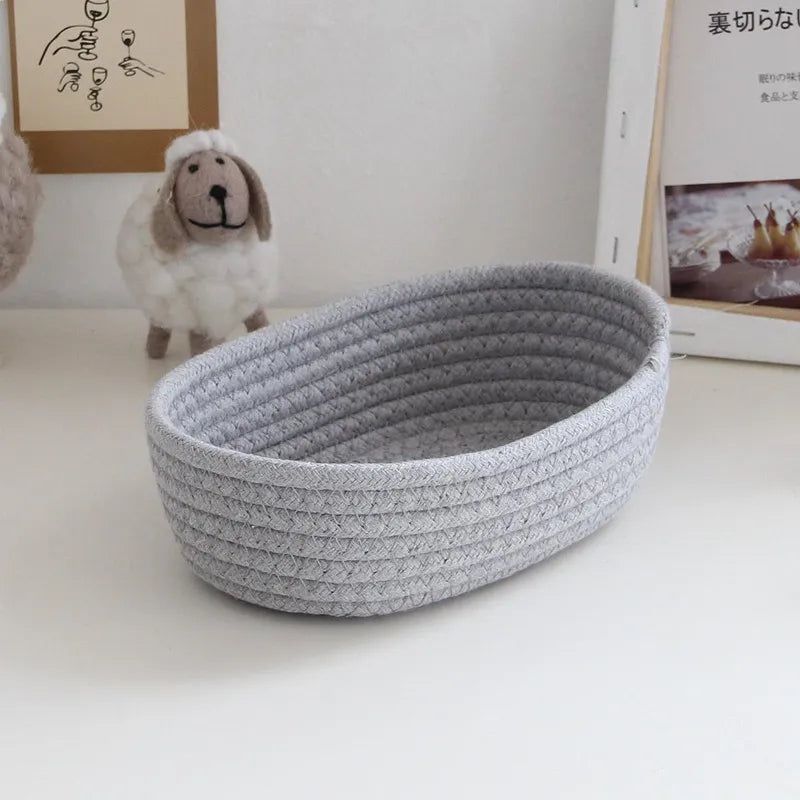 Small Woven-Style Storage Basket